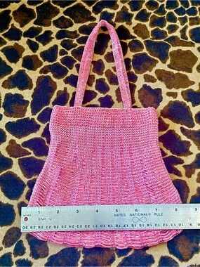 Vintage Beaded Pink Tote Bag - Women's Summer Shoulder Bag